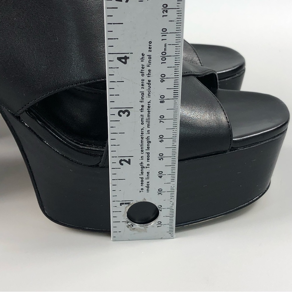 MICHAEL Michael Kors Black Leather Platform Slingback Sandals - Picture 7 of 11